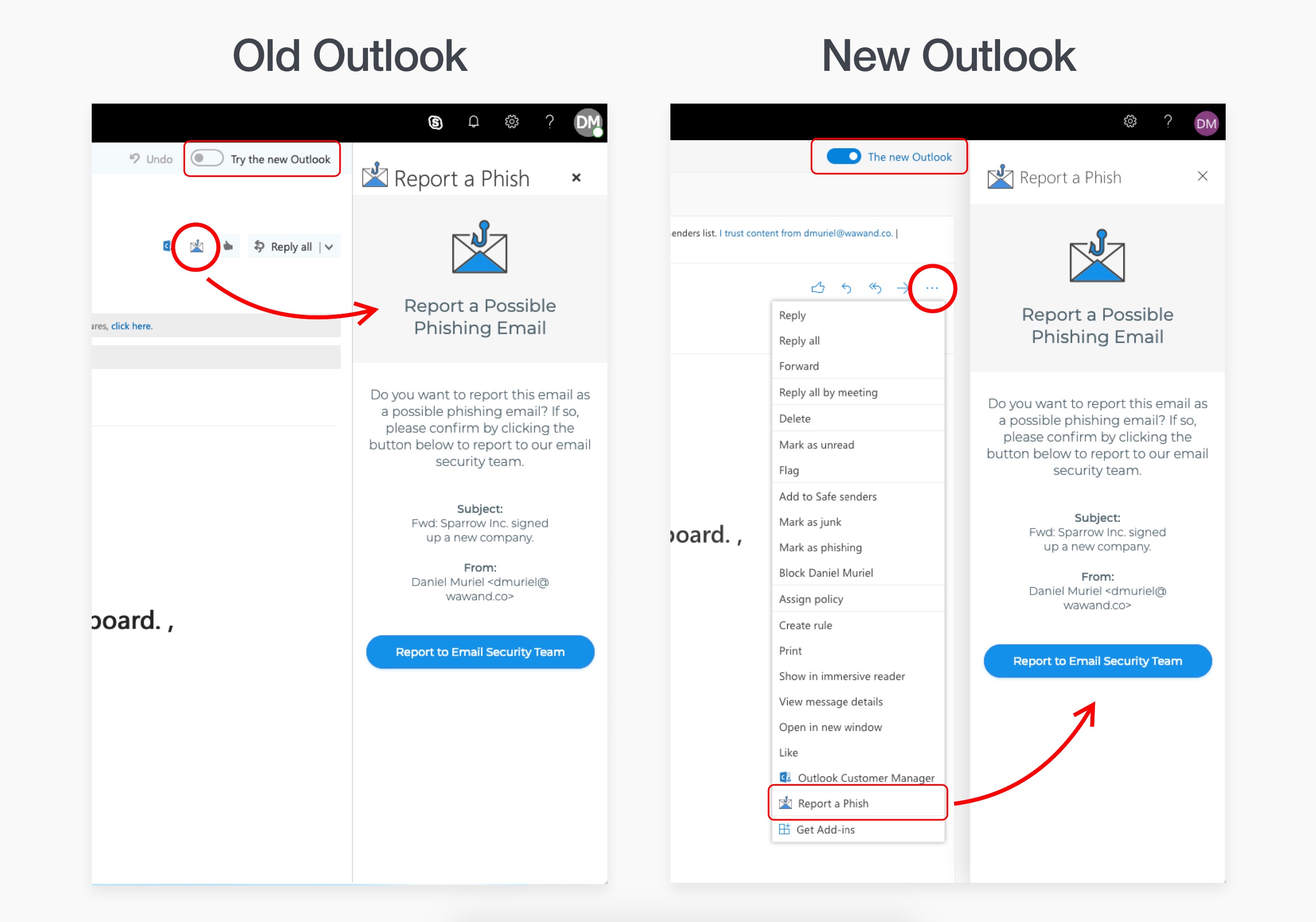 Phish Alert Button on Outlook